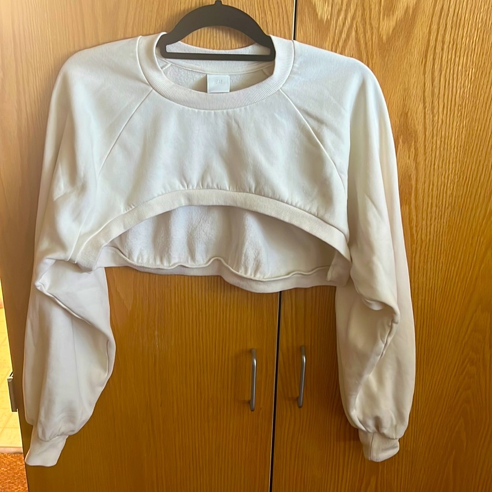 cropped layering sweatshirt